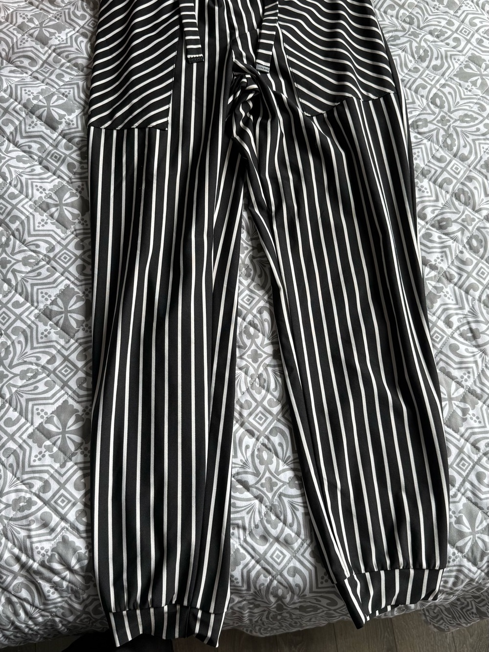 Black & White Striped Women’s Jogger Pants